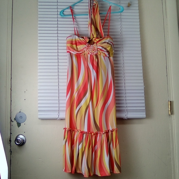BEBA Vibrant Striped Halter Dress - Picture 3 of 4